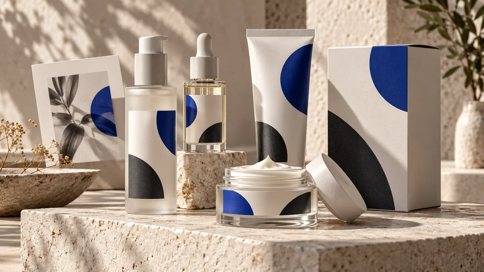 Mockup conceitual de cosméticos